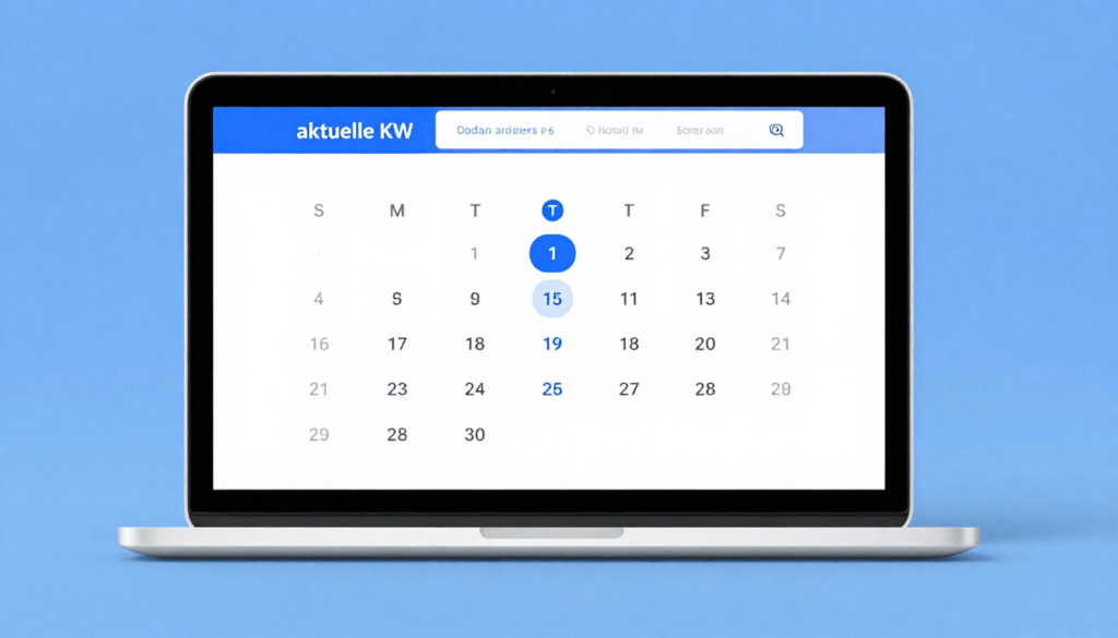 Ein Laptop, auf dem die Tabelle der aktuelle kw 